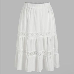 XXL Cider White Lace Midi Skirt